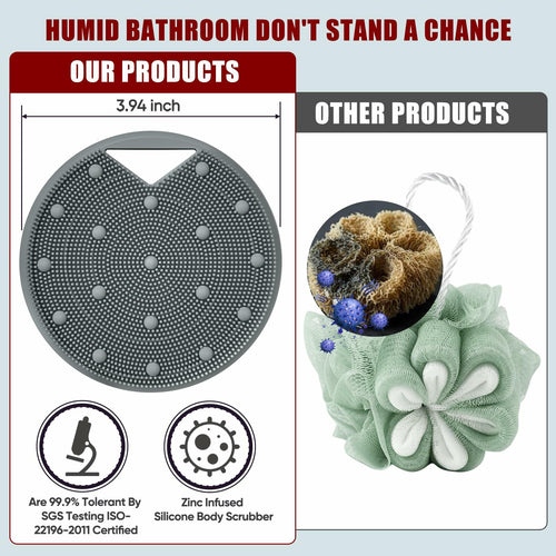 Canroom Silicone Body Scrubber for Men Women - Anti Zinc Infused-Exfoliating by Deal US
