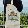 Dlzdn Fall Pumpkin Canvas Tote Bag Reusable Grocery Beach Bag Off-white One Size by Deal US