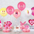 Sinmoe 9pcs Hot Pink Preppy Honeycomb Table Centerpiece Party Decor by Deal US