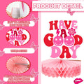 Sinmoe 9pcs Hot Pink Preppy Honeycomb Table Centerpiece Party Decor by Deal US
