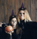 Edoneery Halloween Witch Hat Headband with Veil Feathers Purple for Women by Deal US