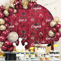 Pedel 2025 Graduation Foil Fringe Curtains 2 Pack 3.2x6.5ft Maroon Black by Deal US