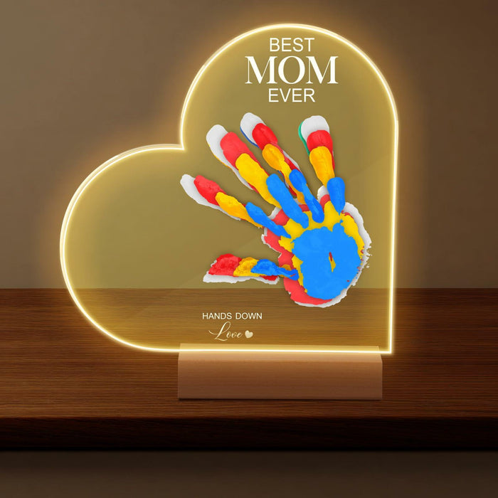 Chunful Best Mom Ever DIY Handprint Kit with 6 Paints Multicolor Night Light by Deal US