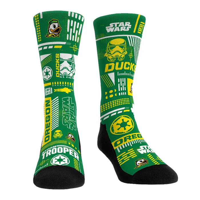 Oregon Ducks - Star Wars - Stormtrooper Pattern by Rock 'Em Socks