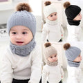 Organic Cotton Kids Beanie & Scarf Set | Chunky Knit Pom Pom Winter Set by ozznekshoes