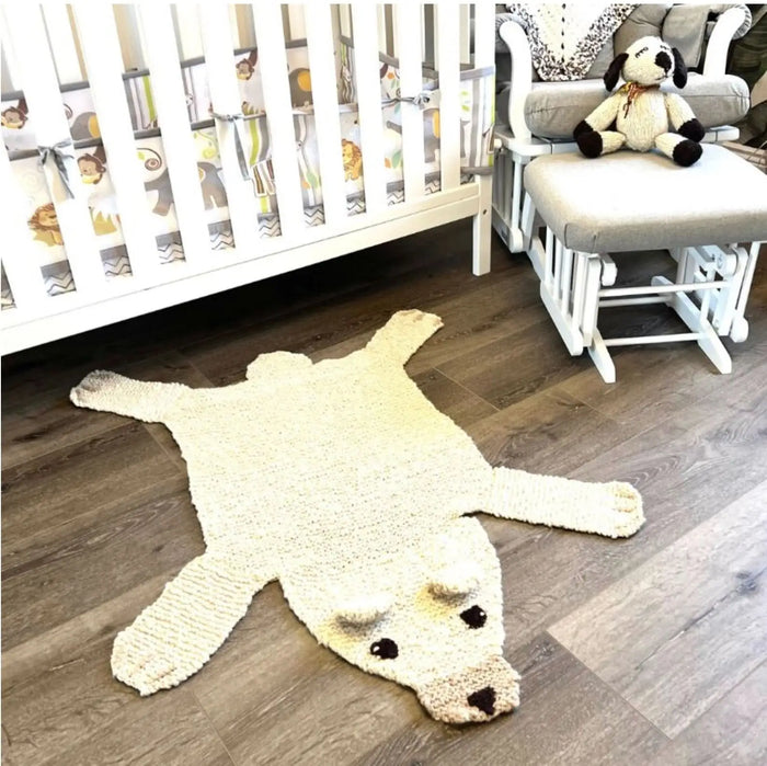 Organic Wool Play Mat + Nursery Rug | Polar Bear by Finn + Emma