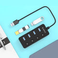 ORICO Splitter 4-Port USB 3.0 Faceup Design Hub by DailySale