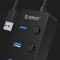 ORICO Splitter 4-Port USB 3.0 Faceup Design Hub by DailySale