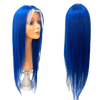 RIO Straight Human Hair Full Lace Wig, Blue, 24 in