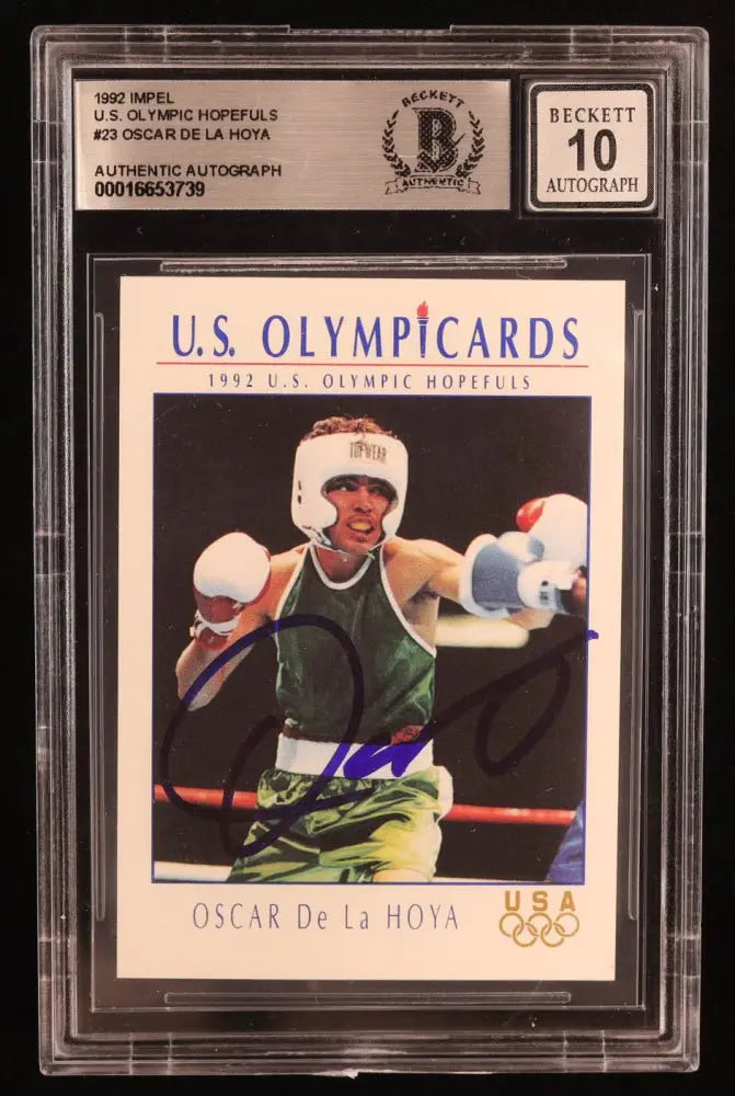 Oscar De La Hoya Signed 1992 Impel U.S. Olympic Hopefuls #23 (BGS | Auto 10) by Price Is Right Miami