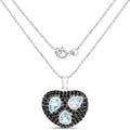 3.52 Carat Genuine Blue Topaz and Black Spinel .925 Sterling Silver Pendant by Bids.com