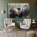 Otter Double Exposure Wall Art by Tailored Canvases