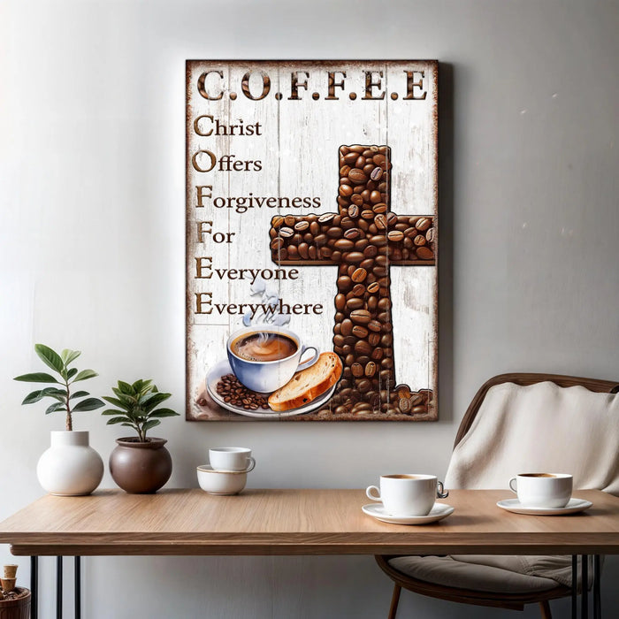 Our C.O.F.F.E.E Faith Sign V by Tailored Canvases