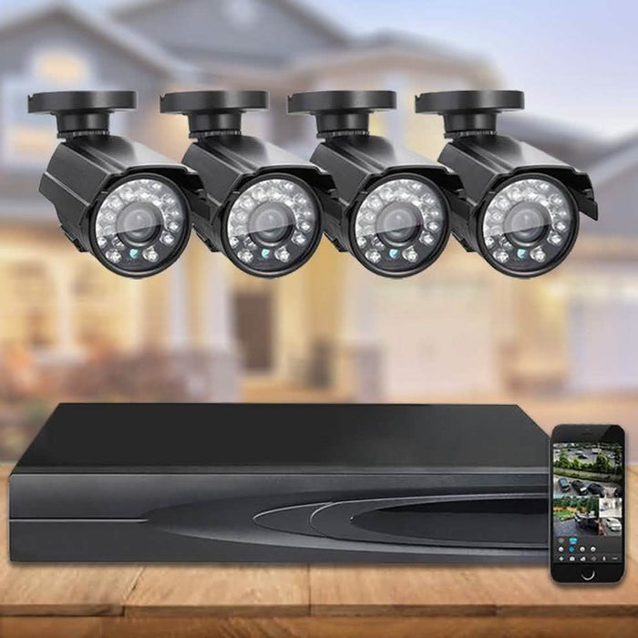 Outdoor AHD Home Security 4 Camera and DVR System by DailySale