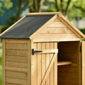 Outdoor Wood Tilt Storage Shed Tool Organizer with Waterproof Asphalt Roof by DailySale