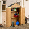 Outdoor Wood Tilt Storage Shed Tool Organizer with Waterproof Asphalt Roof by DailySale