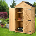 Outdoor Wood Tilt Storage Shed Tool Organizer with Waterproof Asphalt Roof by DailySale