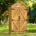 Outdoor Wood Tilt Storage Shed Tool Organizer with Waterproof Asphalt Roof by DailySale