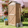Outdoor Wooden Storage Sheds Fir Wood Lockers with Workstation by DailySale