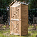 Outdoor Wooden Storage Sheds Fir Wood Lockers with Workstation by DailySale