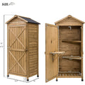 Outdoor Wooden Storage Sheds Fir Wood Lockers with Workstation by DailySale