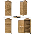 Outdoor Wooden Storage Sheds Fir Wood Lockers with Workstation by DailySale