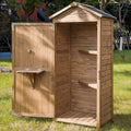 Outdoor Wooden Storage Sheds Fir Wood Lockers with Workstation by DailySale
