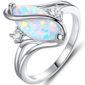 Oval-Cut White Fire Opal and Cubic Zirconia S Ring - Size: 10 by DailySale