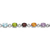Oval Genuine Multi Stone Silver Bracelet