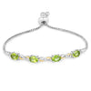 Oval Green Peridot Prong Two-Tone Gold Plated Silver Infinity Bolo Adjustable Bracelet