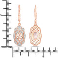 Oval Pink Morganite Bezel 18K Rose Gold Plated Silver Lever Back Dangle Earrings by Fine Color Jewels