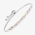 Oval Pink Morganite Prong Silver Infinity Bolo Adjustable Bracelet by Fine Color Jewels