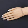 Oval Pink Morganite Prong Silver Infinity Bolo Adjustable Bracelet by Fine Color Jewels