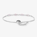 Oval Pink Morganite Prong Silver Infinity Bolo Adjustable Bracelet by Fine Color Jewels