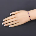 Oval Purple Amethyst Prong Two-Tone Gold Plated Silver Infinity Bolo Adjustable Bracelet by Fine Color Jewels