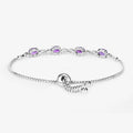Oval Purple Amethyst Prong Two-Tone Gold Plated Silver Infinity Bolo Adjustable Bracelet by Fine Color Jewels