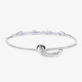 Oval Violet Tanzanite Prong Silver Infinity Bolo Adjustable Bracelet by Fine Color Jewels