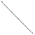 Oval White Genuine Opal & Diamond Prong Sterling Silver Infinity Link Bracelet by Fine Color Jewels