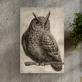 Owl Pencil Sketch Portrait Canvas Wall Art by Tailored Canvases