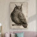 Owl Pencil Sketch Portrait Canvas Wall Art by Tailored Canvases