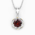 2.32 Carat Genuine Garnet and White Diamond 14K Yellow Gold with .925 Sterling Silver Pendant by Bids.com