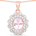 4.26 Carat Genuine Kunzite and White Topaz .925 Sterling Silver Pendant by Bids.com