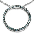 0.46 Carat Genuine Blue Diamond .925 Sterling Silver Pendant by Bids.com