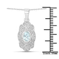 0.48 Carat Genuine Aquamarine and White Topaz .925 Sterling Silver Pendant by Bids.com