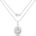 1.8 Ct Blue Aquamarine Prong Silver Cluster Pendant Necklace by Fine Color Jewels