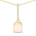 10K Gold Real Opal And Diamond Necklace by Fine Color Jewels
