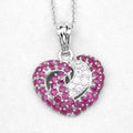 2.65 Carat Genuine Ruby and White Sapphire .925 Sterling Silver Pendant by Bids.com