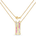 14K Yellow Gold Plated 1.08 Carat Genuine Pink Sapphire and White Sapphire .925 Sterling Silver Pendant by Bids.com