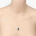 Natural Zambian Emerald and White Diamond 14K Gold Crossover Pendant by Fine Color Jewels