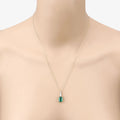 14K Gold Genuine Zambian Emerald and Diamond Slide Pendant by Fine Color Jewels